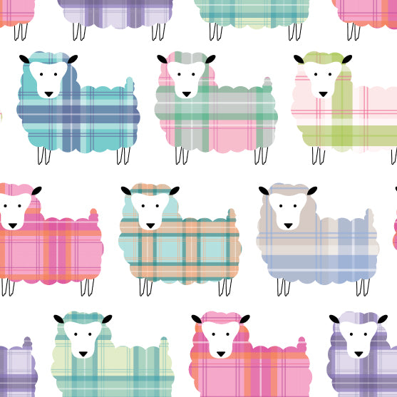 GW22 Tartan Sheep  Giftwrap