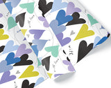 GW52 Blue Heart with love giftwrap