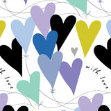 GW52 Blue Heart with love giftwrap