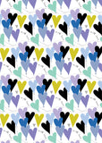 GW52 Blue Heart with love giftwrap