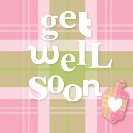 H163 Get Well Soon Pink Tartan